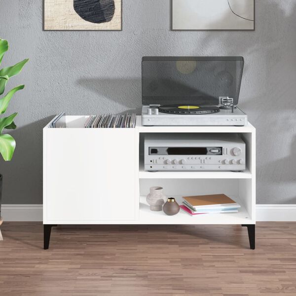 vidaXL Plattenschrank Wei&szlig; 84,5x38x48 cm Holzwerkstoff