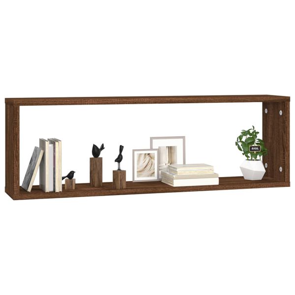 vidaXL Wandregale 4 Stk. Braun Eichen-Optik 80x15x26,5cm Holzwerkstoff