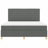 vidaXL LED Boxspringbett mit Matratze Dunkelgrau 180 x 200 cm Stoff