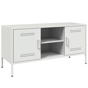 vidaXL TV-Schrank Wei&szlig; 100,5x39x50,5 cm Stahl