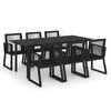 vidaXL 7-tlg. Garten-Essgruppe PVC Rattan Schwarz