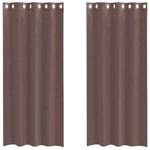 vidaXL Voile Vorh&auml;nge mit &Ouml;sen 2 Stk. Braun 140x245 cm