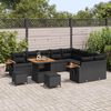 vidaXL Gartensofa-set mit Kissen 13 pcs Schwarz Poly-Rattan