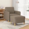 vidaXL Sessel mit Hocker Taupe 60 cm Stoff