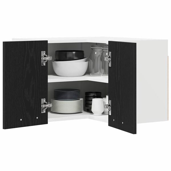 vidaXL H&auml;ngeschrank Schwarze Eiche und Wei&szlig; 57 x 57 x 40 cm