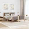 vidaXL Bettrahmen mit Kopfteil Taupe 160 x 200 cm Stoff