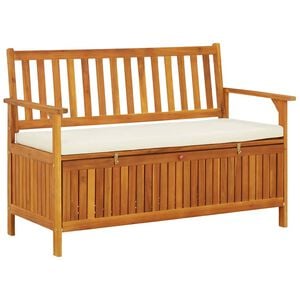 vidaXL Garten Aufbewahrungsbank Akazienholz Massiv 120 x 63 x 84 cm