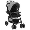 vidaXL 3-in-1 Kinderwagen Hellgrau und Schwarz Stahl
