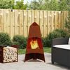vidaXL Feuerstelle Braun 50 x 50 x 95 cm Wetterfeststahl