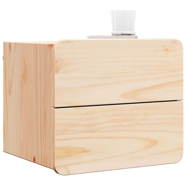 vidaXL Nachttisch 2 pcs Natur 39 x 34 x 33 cm Massivholz Kiefer