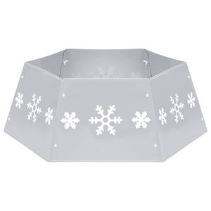vidaXL Weihnachtsbaumrock Silbern und Wei&szlig; &Oslash;68x25 cm