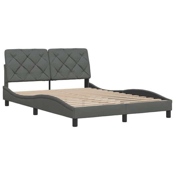 vidaXL Bettgestell ohne Matratze Dunkelgrau 120x200 cm Stoff