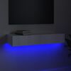 vidaXL TV-Schrank mit LED-Leuchten Hochglanz-Wei&szlig; 90x35x15,5 cm