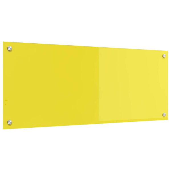 vidaXL K&uuml;chenr&uuml;ckwand Gelb 100 x 40 x 0,6 cm Geh&auml;rtetes Glas