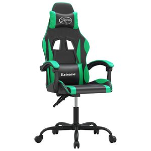 vidaXL Gaming-Stuhl Schwarz und Gr&uuml;n Kunstleder