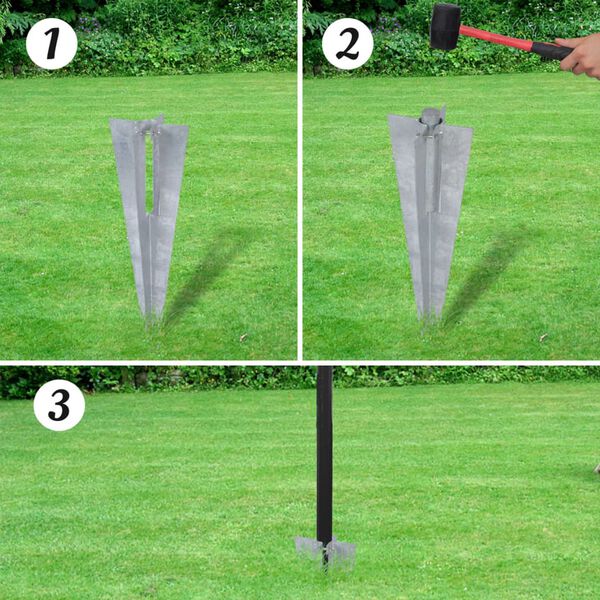 vidaXL Eurozaun Stahl 10 x 1 m Grau