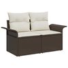 vidaXL Gartensofa-set mit Kissen mit Speicher 9 pcs Braun Poly Rattan