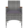vidaXL 3-tlg. Garten-Essgruppe mit Auflagen Poly Rattan und Glas