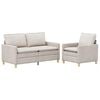 vidaXL Sofa Set 2 Stk. Creme Polyester