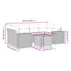 vidaXL 7-tlg. Garten-Sofagarnitur mit Kissen Schwarz Poly Rattan