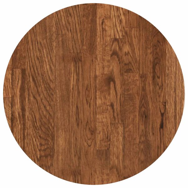 vidaXL Tischplatte Hellbraun &Oslash; 40 x 2,5 cm Massivholz Eiche