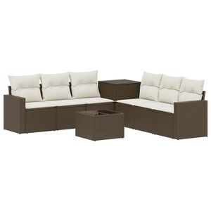 vidaXL Sofa Set 8 stk. Braun und Creme Wei&szlig; 55 x 55 x 37 cm