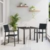 vidaXL Garten Essgruppe 3 pcs Schwarz Pulverbeschichteter Stahl