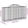 vidaXL Gabionen mit Hochbogen 9 Stk. 200x50x100/120cm Verzinktes Eisen
