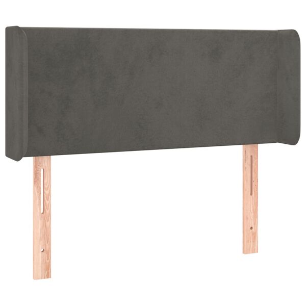 vidaXL Kopfteil mit Ohren Dunkelgrau 103x16x78/88 cm Samt