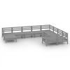 vidaXL 10-tlg. Garten-Lounge-Set Grau Massivholz Kiefer