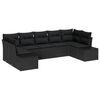 vidaXL Gartensofa-set 7 Stk. Schwarz Poly-Rattan