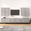 vidaXL 8-tlg. TV-Schrank-Set Grau Sonoma Holzwerkstoff