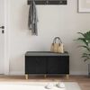 vidaXL Flurbank mit Kissen Schwarz Eichen-Optik 60 x 38 x 46 cm