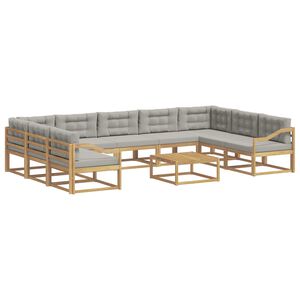 vidaXL Outdoor-Sofagarnitur 10 stk. Wei&szlig; und Hellgrau