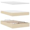 vidaXL Ottomane Bett mit Matratze & LEDs Creme 120x190 cm Stoff
