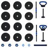vidaXL 2-in-1 Kurzhantel Langhantel Set 30kg Schwarz und Blau