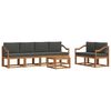 vidaXL Outdoor-Sofagarnitur mit Kissen 7 pcs Natur und Anthrazit