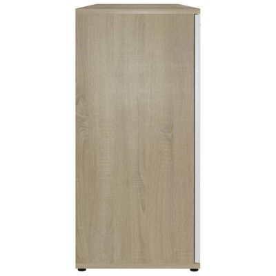 vidaXL Sideboard Weiß Sonoma-Eiche 120x35,5x75 cm Holzwerkstoff