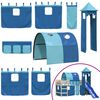 vidaXL Kinderhochbett mit Turm Blau 90x190 cm Massivholz Kiefer