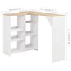 vidaXL Bartisch mit Beweglichem Regal Wei&szlig; 138x39x110 cm