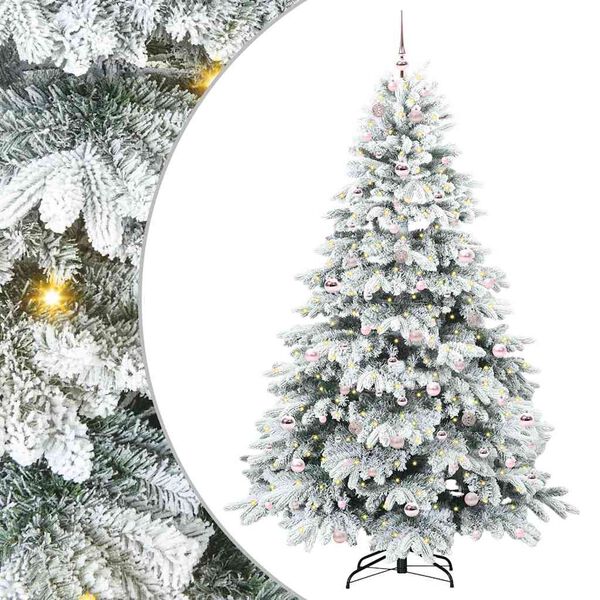 vidaXL K&uuml;nstlicher Weihnachtsbaum mit 300 LEDs Gr&uuml;n 210 cm PE und PVC