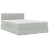 vidaXL Bett mit Stauraum und LED mit LED Hellgrau 140 x 200 cm Samt
