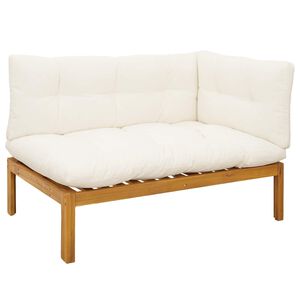 vidaXL Gartenecksofa Nat&uuml;rlich und Cremwei&szlig; Akazienholz