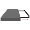 vidaXL Schweberegale 4 Stk. Hochglanz-Grau 90x23,5x3,8 cm MDF