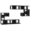 vidaXL TV-Einheiten 4 pcs Schwarz Eichen-Optik Holzwerkstoff