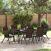 vidaXL Garten Essgruppe 7 pcs Braun Pulverbeschichteter Stahl