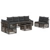 vidaXL Gartensofa-set 9 stk. Grau und Dunkelgrau Poly-Rattan