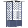 vidaXL Hochbeet mit Rankgitter und Dach Grau 122 x 40 x 138 cm PP