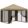 vidaXL Garten Pavillon mit Seitenw&auml;nden 3 x 3 m Beige