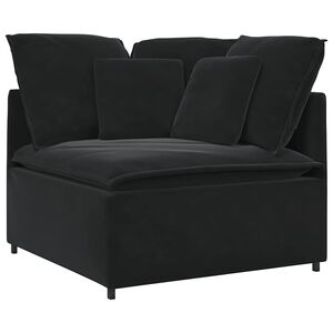 vidaXL Modulares Sofa Eckmodul mit Kissen Schwarz 100 cm
